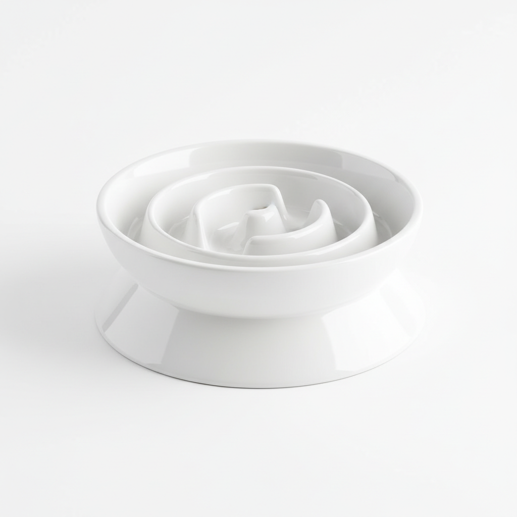 Ceramic Slow-Feeder Cat Bowl