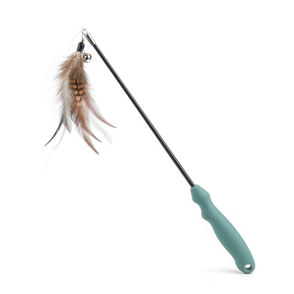 Interactive Feather Teaser Cat Wand